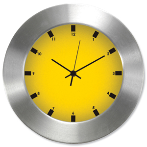 GLO Aluminium Wall Clock Lemon Face 310mm Diameter Ident: 216X