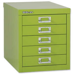 Bisley GLO SoHo Multidrawer Cabinet 5-Drawer H325mm Green Ref H155NL Lime