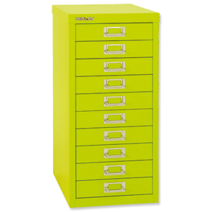 Bisley GLO SoHo Multidrawer Cabinet 10-Drawer H590mm Green Ref H2910NL Lime Ident: 216X
