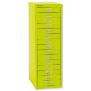 Bisley GLO SoHo Multidrawer Cabinet 15-Drawer H860mm Green Ref H3915NL Lime Ident: 216X