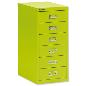 Bisley GLO SoHo Multidrawer Cabinet 6-Drawer H590mm Green Ref H296NL Lime