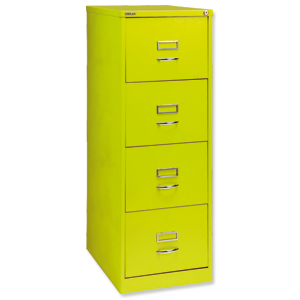 Bisley GLO BS4C Filing Cabinet 4-Drawer H1321mm Green Ref BS4C Lime Ident: 216X