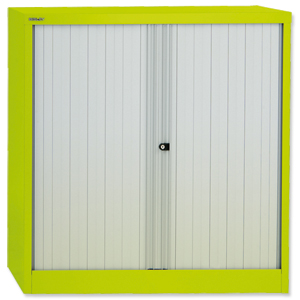 Bisley GLO Tambour Cupboard Steel Side-opening H1016mm Green Ref AST40W Lime Ident: 216X