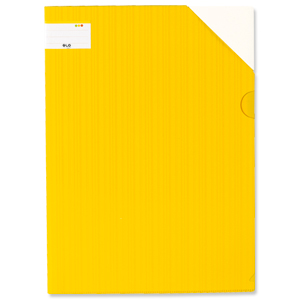 GLO Slip File Corner Lock Lemon Ref 3048-LEMON [Pack 12] Ident: 216X