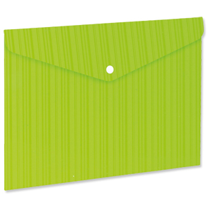 GLO Popper Wallets Polypropylene A4 Green [Pack 3] Ident: 216X