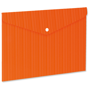 GLO Popper Wallets Polypropylene A4 Orange [Pack 3]