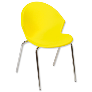 Trexus GLO PS90 Stacking Chair Back H450mm Seat W530xD580xH780mm Lemon Ident: 216X