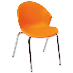 Trexus GLO PS90 Stacking Chair Back H450mm Seat W530xD580xH780mm Orange Ident: 216X