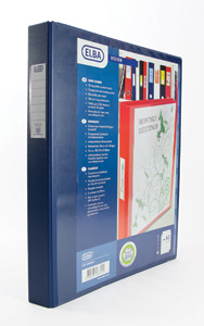 Elba Vision Ring Binder PVC Front Pocket 2 O-Ring A3 Portrait Blue Ref 400009731 [Pack 2] Ident: 218A