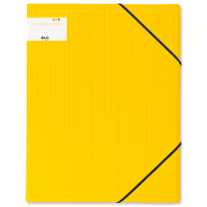 GLO Elasticated Polypropylene Folder A4 Lemon [Pack 12]