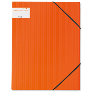 GLO Elasticated Polypropylene Folder A4 Orange [Pack 12]