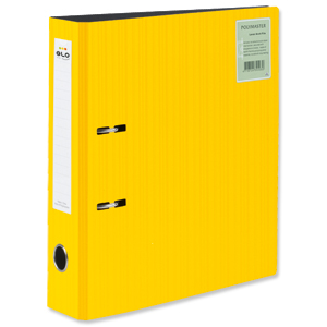 GLO Lever Arch File Polypropylene A4 Lemon [Pack 10]