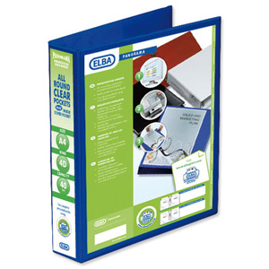 Elba Presentation Ring Binder PVC 4 D-Ring 40mm Capacity A4 Blue Ref 400008418 [Pack 6]