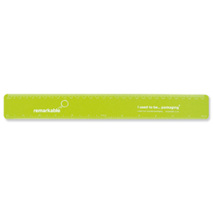 Remarkable Recycled Flexi Ruler 30cm Lime Green Ref 7201-4113-505 [Pack 5]