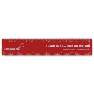 Remarkable Biodegradable Ruler 15cm Red Ref 7211-4100-010 [Pack 5] Ident: 72X