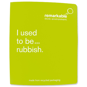 Remarkable Recycled Packaging Ring Binder 2 O-Ring Size 25mm A4 Lime Green [Pack 10] Ident: 72X