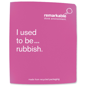 Remarkable Recycled Packaging Ring Binder 2 O-Ring Size 25mm A4 Pink [Pack 10] Ident: 72X