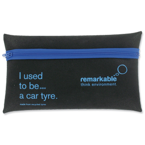 Remarkable Recycled Tyre Pencil Case Black/Blue Ident: 72X