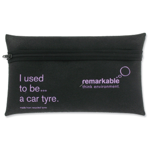 Remarkable Recycled Tyre Pencil Case Black/Purple
