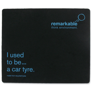 Remarkable Recycled Tyre Mouse Mat Black/Blue [Pack 10] Ident: 72X
