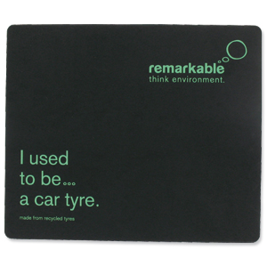 Remarkable Recycled Tyre Mouse Mat Black/Green [Pack 10] Ident: 72X