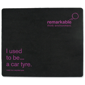 Remarkable Recycled Tyre Mouse Mat Black/Pink [Pack 10] Ident: 72X