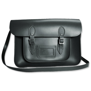 Remarkable Recycled Leather Satchel 15inch Grey