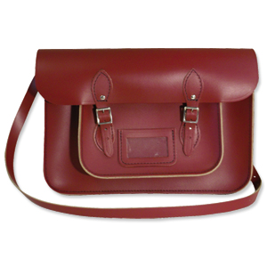 Remarkable Recycled Leather Satchel 15inch Red Ident: 72X