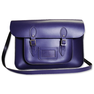Remarkable Recycled Leather Satchel 15inch Purple