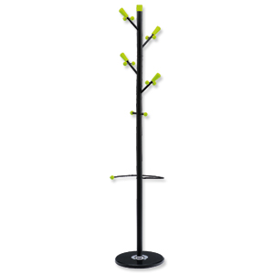 GLO Coat Stand Tubular Steel Black/Green Ident: 216X