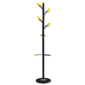 GLO Coat Stand Tubular Steel Black/Lemon Ident: 216X