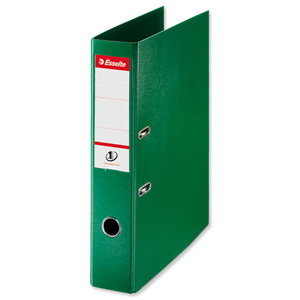 Esselte No. 1 Power Lever Arch File PP Slotted 75mm Spine Foolscap Green Ref 48086 [Pack 10] Ident: 227B