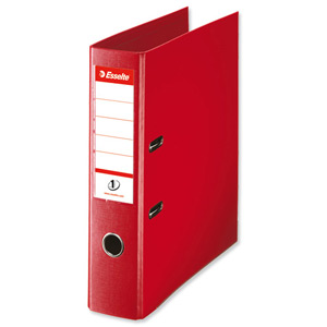 Esselte No. 1 Power Lever Arch File PP Slotted 75mm Spine A4 Red Ref 811330 [Pack 10] Ident: 227B