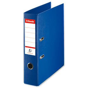 Esselte No. 1 Power Lever Arch File PP Slotted 75mm Spine A4 Blue Ref 811350 [Pack 10]