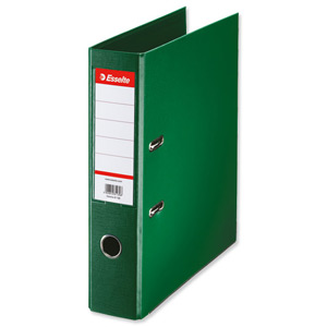 Esselte No. 1 Power Lever Arch File PP Slotted 75mm Spine A4 Green Ref 811360 [Pack 10]