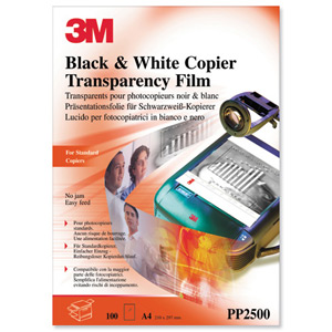 3M OHP Film Plain Copier for Dry Toners Ref 688 PP2500 [Pack 100]