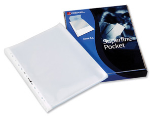 Rexel Superfine Pocket Multipunched Lightweight Polypropylene Top-opening A4 Clear Ref 11040 [Pack 100] Ident: 235F