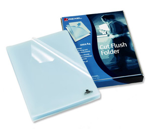 Rexel Cut Flush Folder Polypropylene Copy-secure Embossed Finish A4 Clear Ref 12215 [Pack 100] Ident: 187C