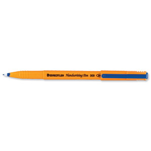 Staedtler 309 Handwriting Pen Fibre Tipped 0.8mm Tip 0.6mm Line Blue Ref 309-3 [Pack 10]