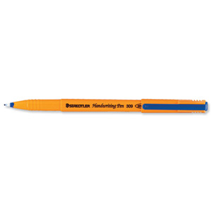 Staedtler 309 Handwriting Pen Fibre Tipped 0.8mm Tip 0.6mm Line Blue Ref 309-3 [Pack 10] Ident: 74B