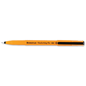 Staedtler 309 Handwriting Pen Fibre Tipped 0.8mm Tip 0.6mm Line Black Ref 309-9 [Pack 10] Ident: 74B