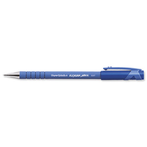 Paper Mate Flexgrip Ultra Ball Point Pen Fine 0.8mm Tip 0.3mm Line Blue Ref S0190093 [Pack 12] Ident: 82C