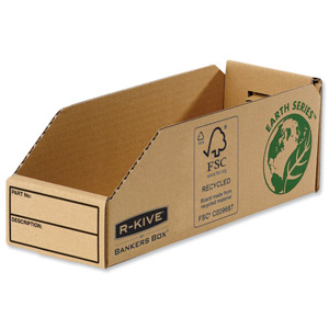 Fellowes Basics Parts Bin Corrugated Fibreboard Packed Flat W98xD280xH102mm Ref 07353 [Pack 50] Ident: 180C