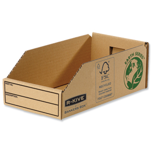 Fellowes Basics Parts Bin Corrugated Fibreboard Packed Flat W147xD280xH102mm Ref 07354 [Pack 50] Ident: 180C