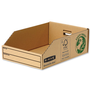 Fellowes Basics Parts Bin Corrugated Fibreboard Packed Flat W200xD280xH102mm Ref 07355 [Pack 50]