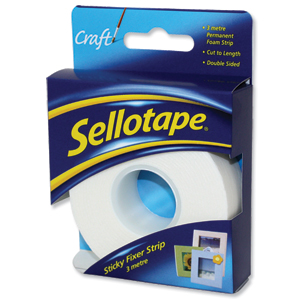 Sellotape Sticky Fixer Strip Roll 25mmx3m Ref 1445400