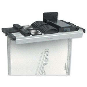 Arnos Hang-A-Plan Front Load Wall Rack for 10 Binders A0-A2 W140xD300xH100mm Ref 1200 Ident: 112B