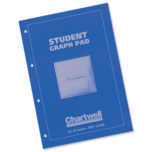Student Graph Pad 70gsm 5mm Quadrille 50 Sheets A4 Blue Cover [Pack 10]