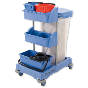 Numatic Xtra-Compact XC-1 Cleaning Trolley with 3 Buckets and 2 Tray Units W570xD820xH1060mm Ref XC1/TM Ident: 578A