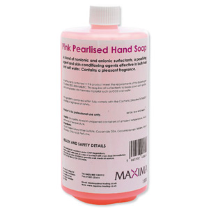 Maxima Liquid Soap Hand Wash Dispenser Refill Pink Pearl 1 Litre Ref VPDMONPNK Ident: 599G